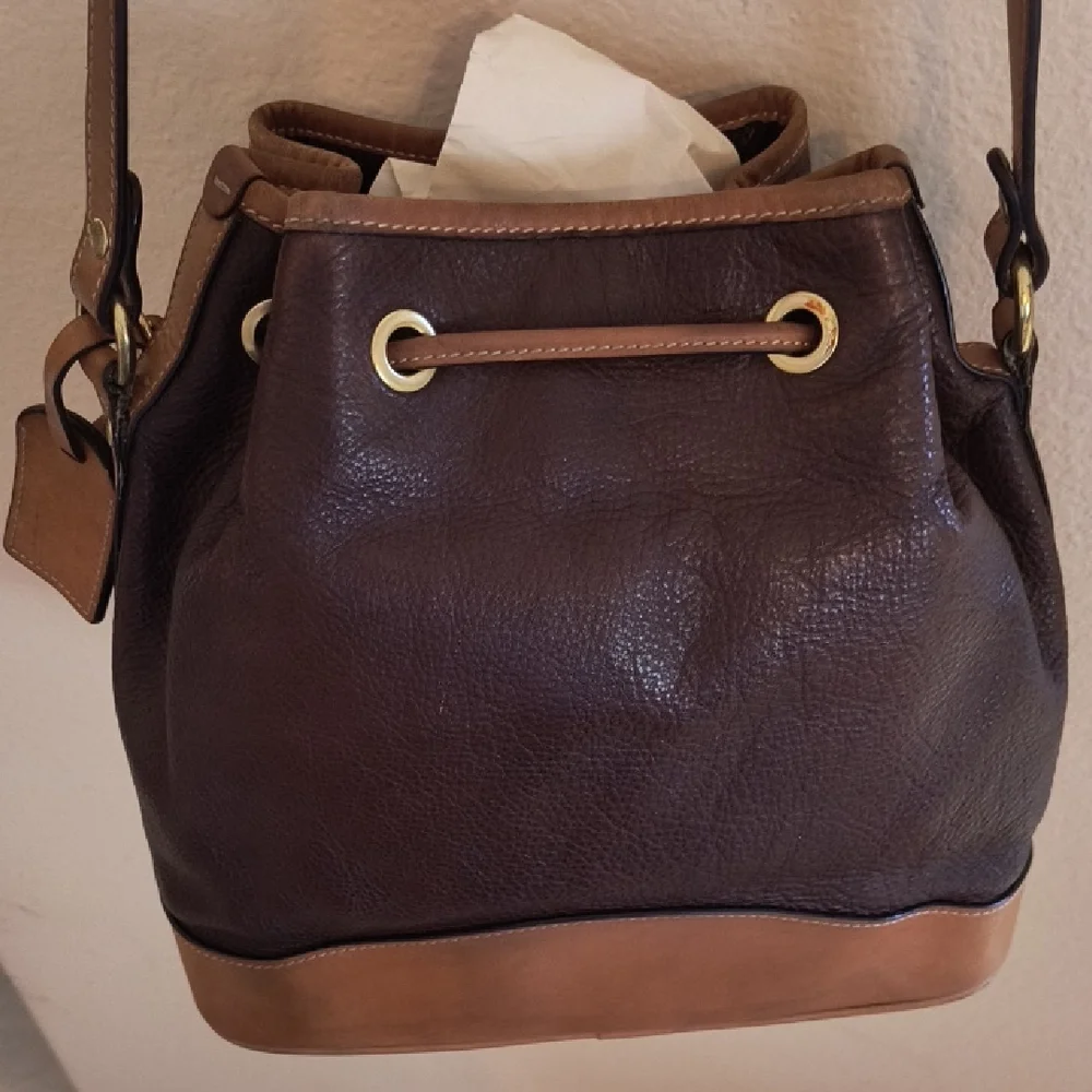 Ghurka Maroon Leather Bucket Bag - Picture 12 of 15